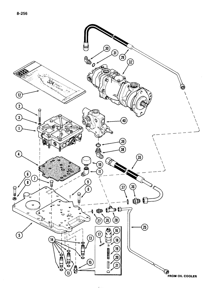 Схема запчастей Case IH 4490 - (8-256) - TRANSMISSION TOP COVER AND CIRCUITRY (08) - HYDRAULICS