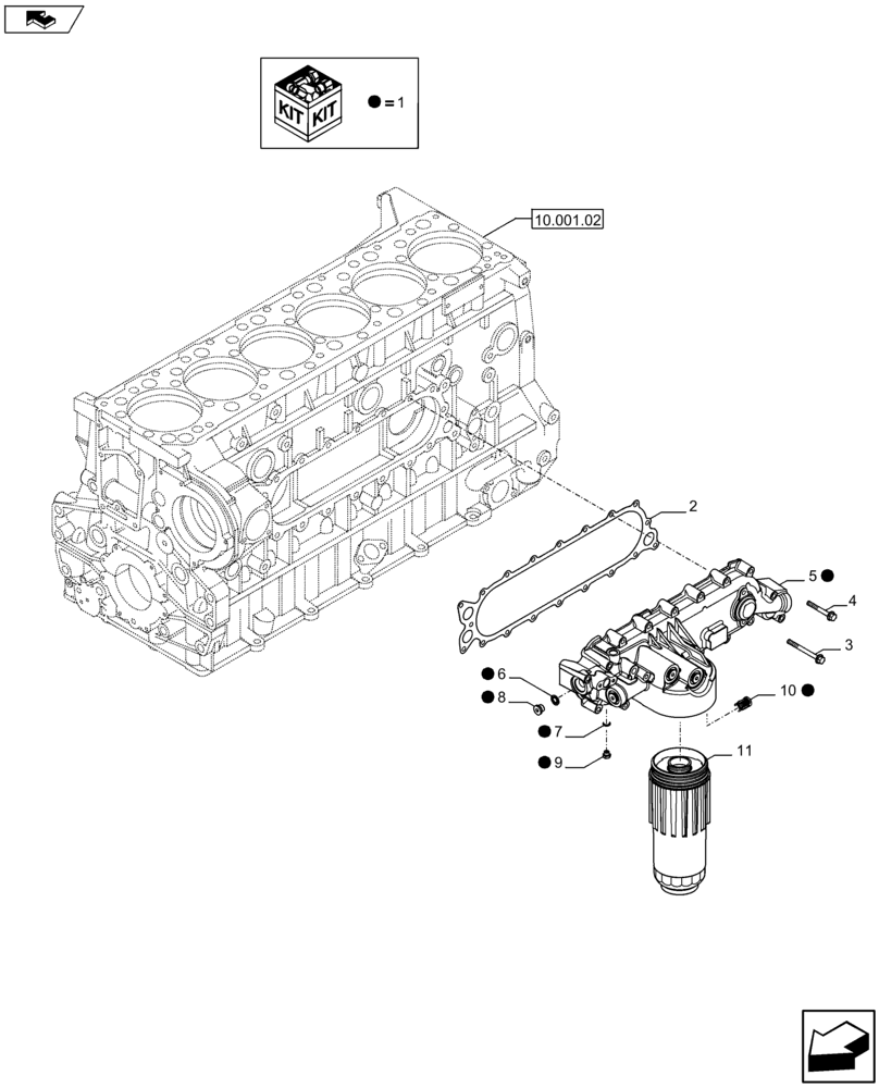 Схема запчастей Case IH F3BFE613E A015 - (10.304.AE) - ENGINE OIL FILTER (10) - ENGINE