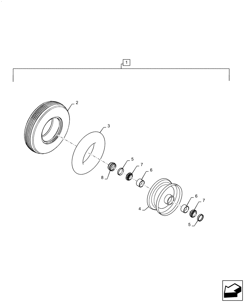 Схема запчастей Case IH RB455 - (60.220.AU[02]) - PICK-UP, WHEEL, LH, 4.80/4.00 X 8 (60) - PRODUCT FEEDING