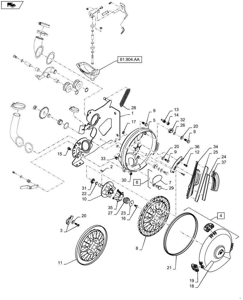 Схема запчастей Case IH 825 - (61.904.AA[02]) - AIR METER ASSEMBLY (61) - METERING SYSTEM