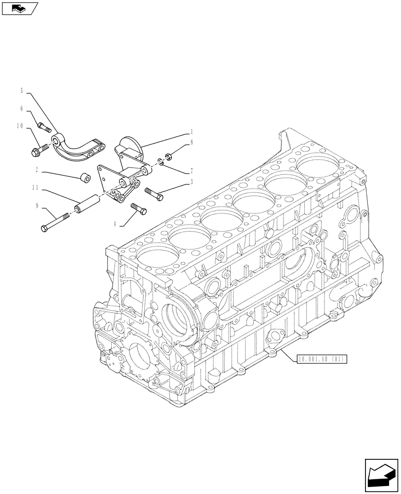 Схема запчастей Case IH F3BFE613E A015 - (55.301.AB) - ALTERNATOR, SUPPORT (55) - ELECTRICAL SYSTEMS