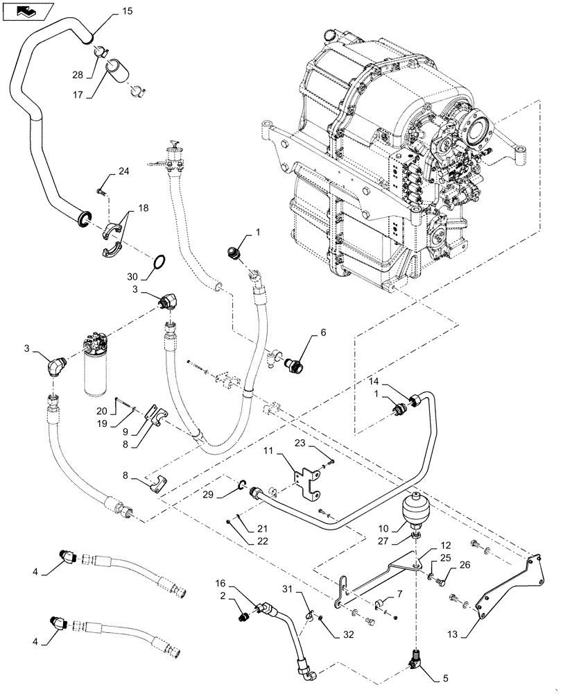 Схема запчастей Case IH STEIGER 400 - (21.105.AQ[02]) - TRANSMISSION LUBRICATION (21) - TRANSMISSION