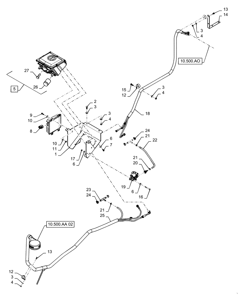 Схема запчастей Case IH 2240 - (10.500.AD[01]) - HEATED DEF LINES BSN YDT036139 (10) - ENGINE