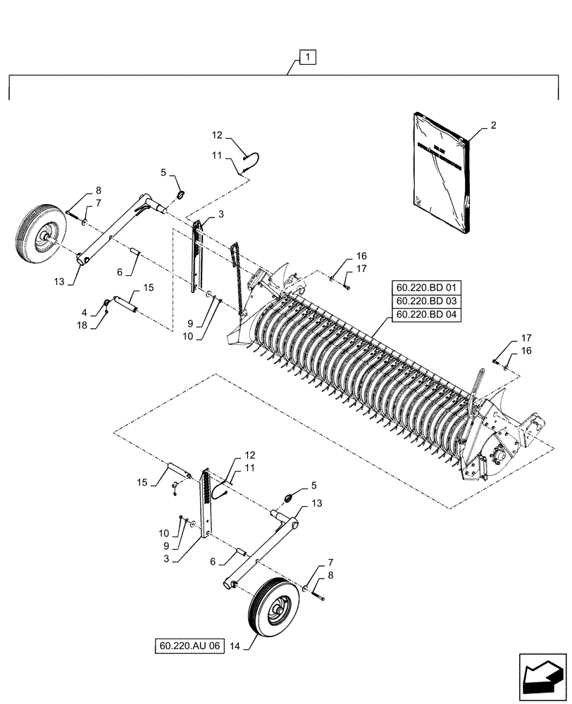 Схема запчастей Case IH RB565 - (88.100.60[04]) - DIA KIT, PICK-UP WHEELS, NO TOOLS (88) - ACCESSORIES