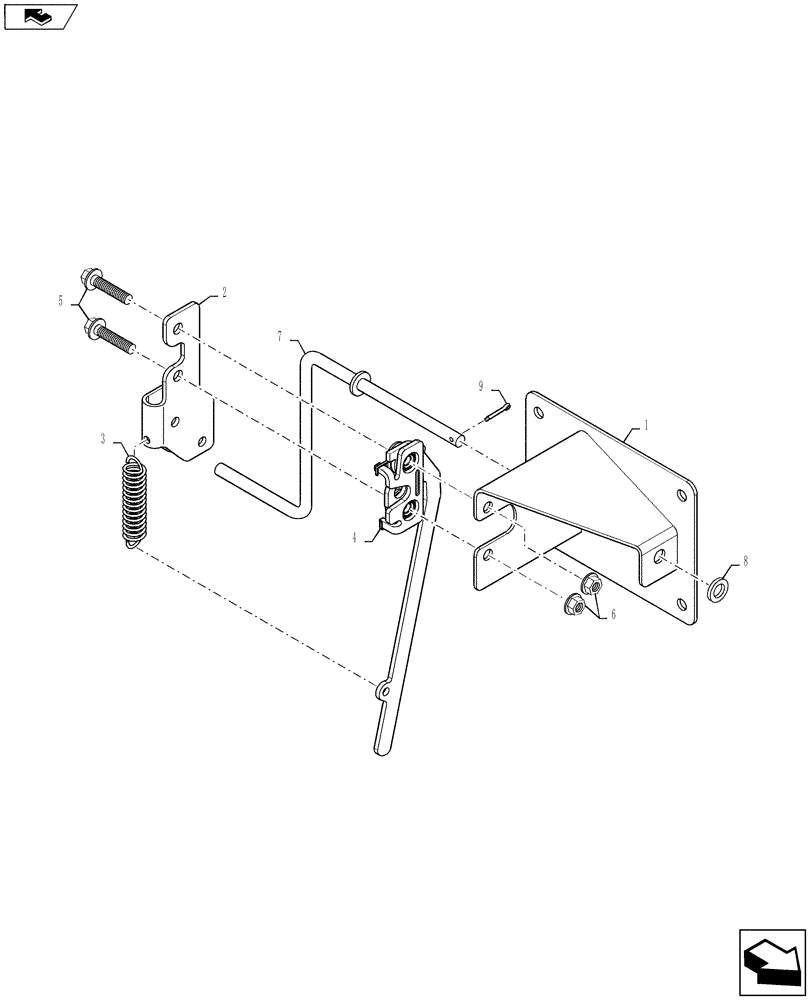 Схема запчастей Case IH RB565 - (90.105.BH[03]) - DOOR LATCH (90) - PLATFORM, CAB, BODYWORK AND DECALS