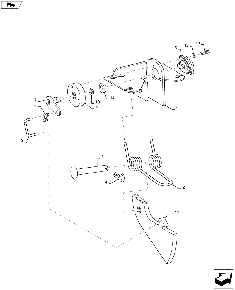 Схема запчастей Case IH RB465 - (55.629.AE[02]) - BALE SHAPE SENSOR (55) - ELECTRICAL SYSTEMS