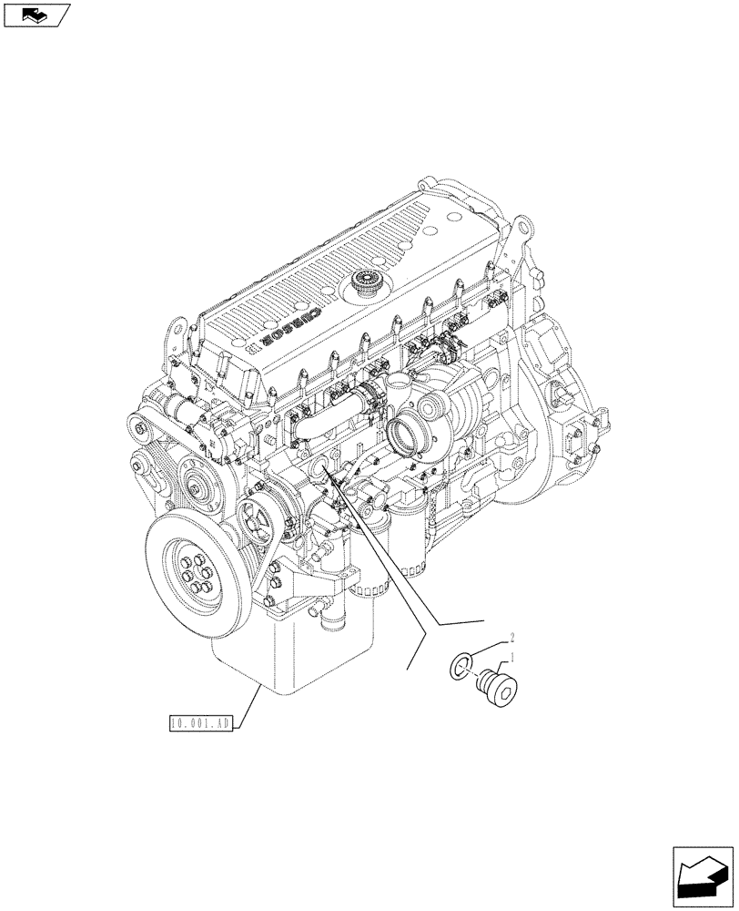 Схема запчастей Case IH F3BFE613E A015 - (10.408.AA) - ENGINE,COOLING SYSTEM, PLUG (10) - ENGINE