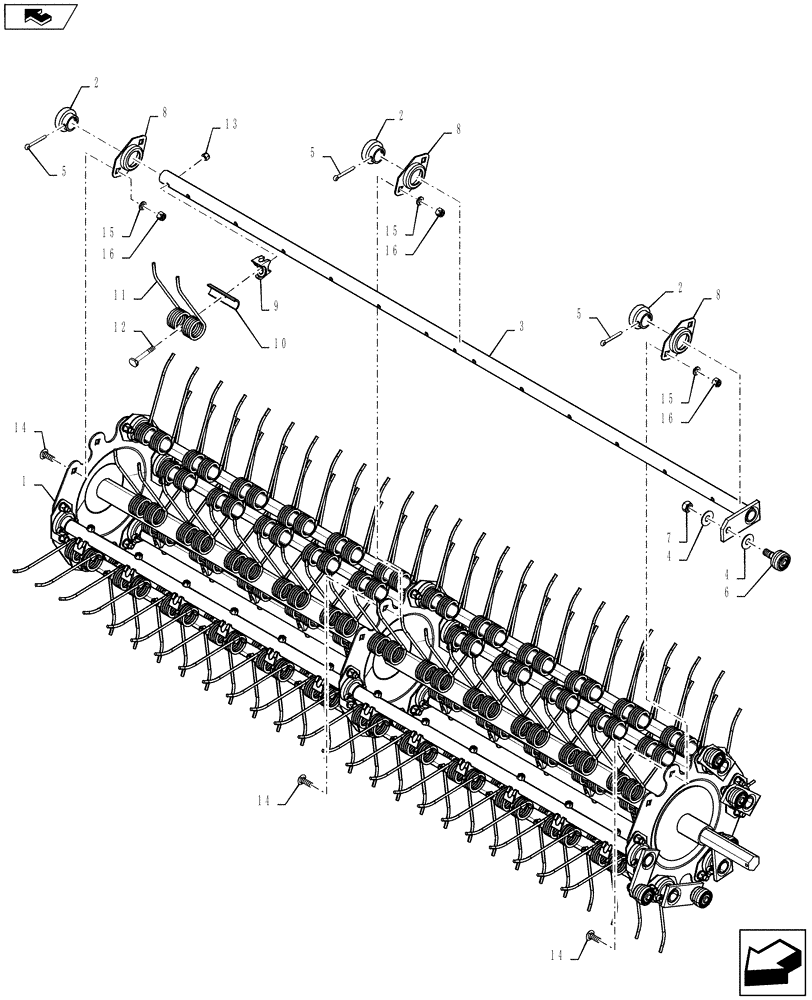 Схема запчастей Case IH RB565 - (60.220.BG[01]) - VAR - 726861 - 1.5M STANDARD PICK-UP REEL, 6-BAR (60) - PRODUCT FEEDING