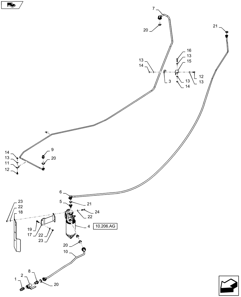 Схема запчастей Case IH 2240 - (10.210.AF[01]) - FUEL LINE AND FITTINGS (10) - ENGINE