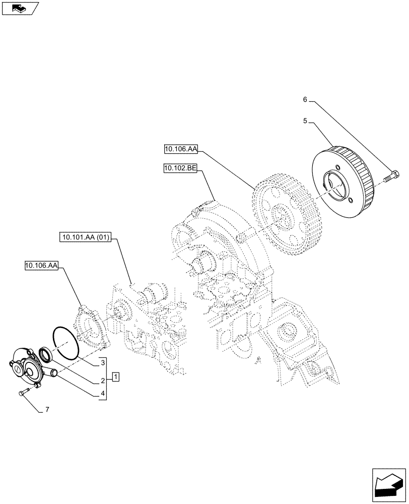 Схема запчастей Case IH F2CFE613L A022 - (10.304.AP) - ENGINE, VENT (10) - ENGINE