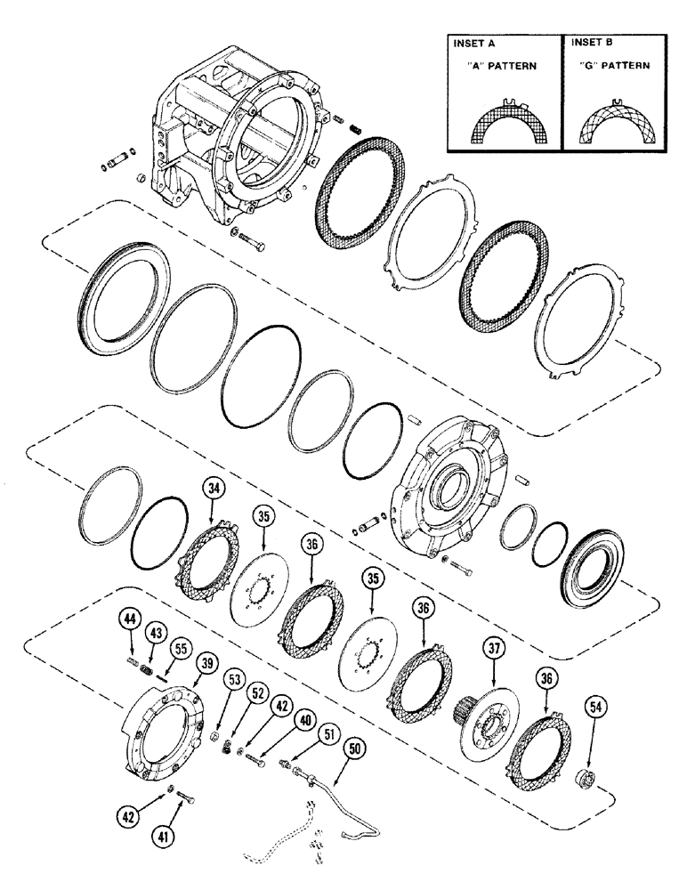 Схема запчастей Case IH 2394 - (6-036) - TRANSMISSION, (C1) AND (C4) CLUTCHES, TRANSMISSION SERIAL NO. 16260432 AND AFTER (CONTINUED) (06) - POWER TRAIN