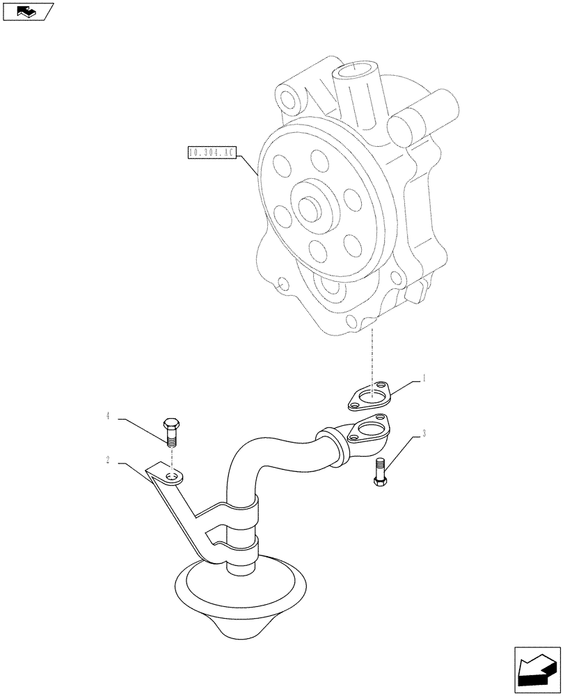 Схема запчастей Case IH F3BFE613E A003 - (10.304.AL) - ENGINE OIL, SUCTION TUBE (10) - ENGINE
