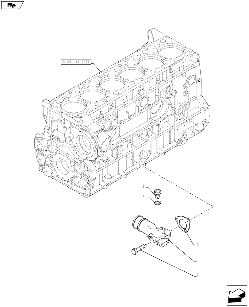 Схема запчастей Case IH F3BFE613E A012 - (10.400.AQ) - WATER PUMP LINE (10) - ENGINE