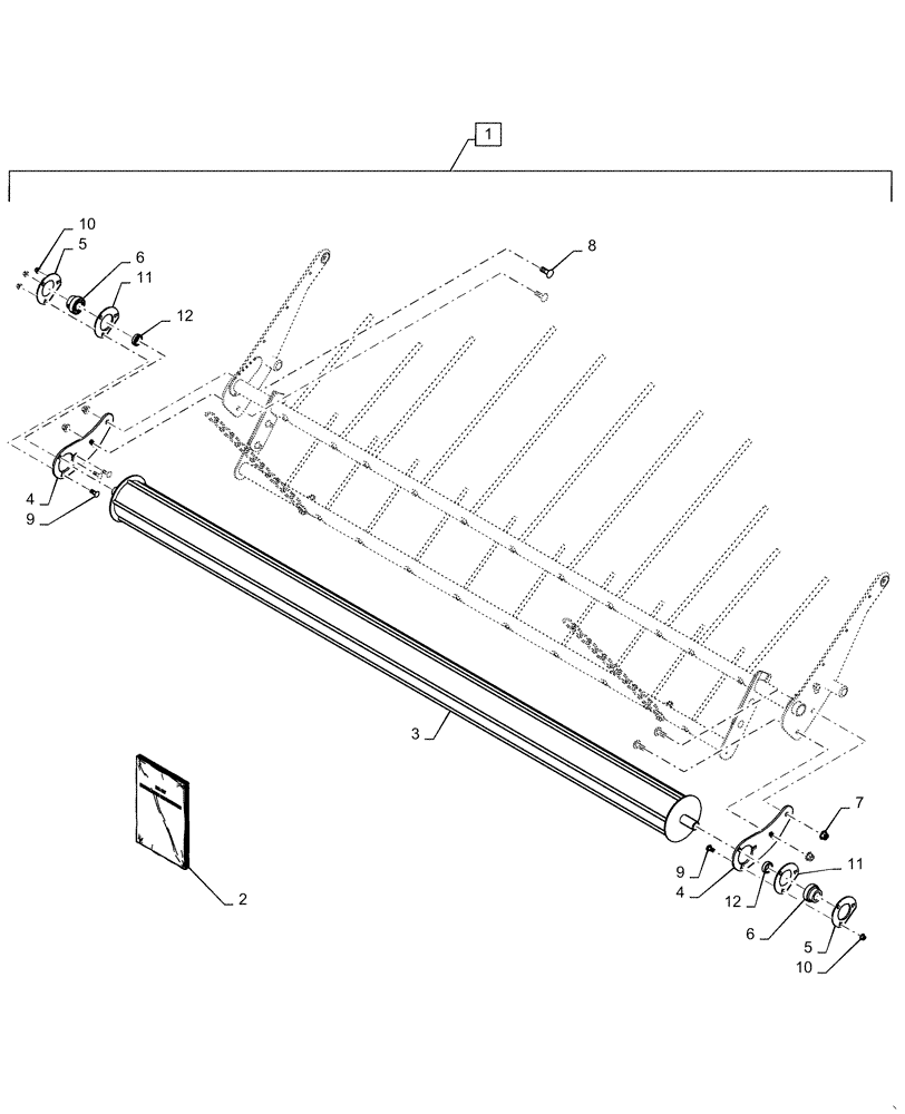 Схема запчастей Case IH RB465 - (88.100.60[05]) - DIA KIT, ROLLER WINDGUARD, 2M (88) - ACCESSORIES