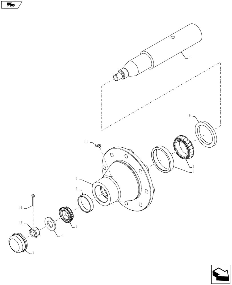 Схема запчастей Case IH RB465 - (27.500.AO[03]) - VAR - 8099808 - WHEEL HUB, USED WITH 21.5 X W18C WHEEL (27) - REAR AXLE SYSTEM