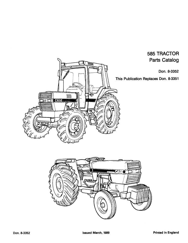 Схема запчастей Case IH 585 - (0-01) - 585 TRACTOR PARTS CATALOG (00) - PICTORIAL INDEX