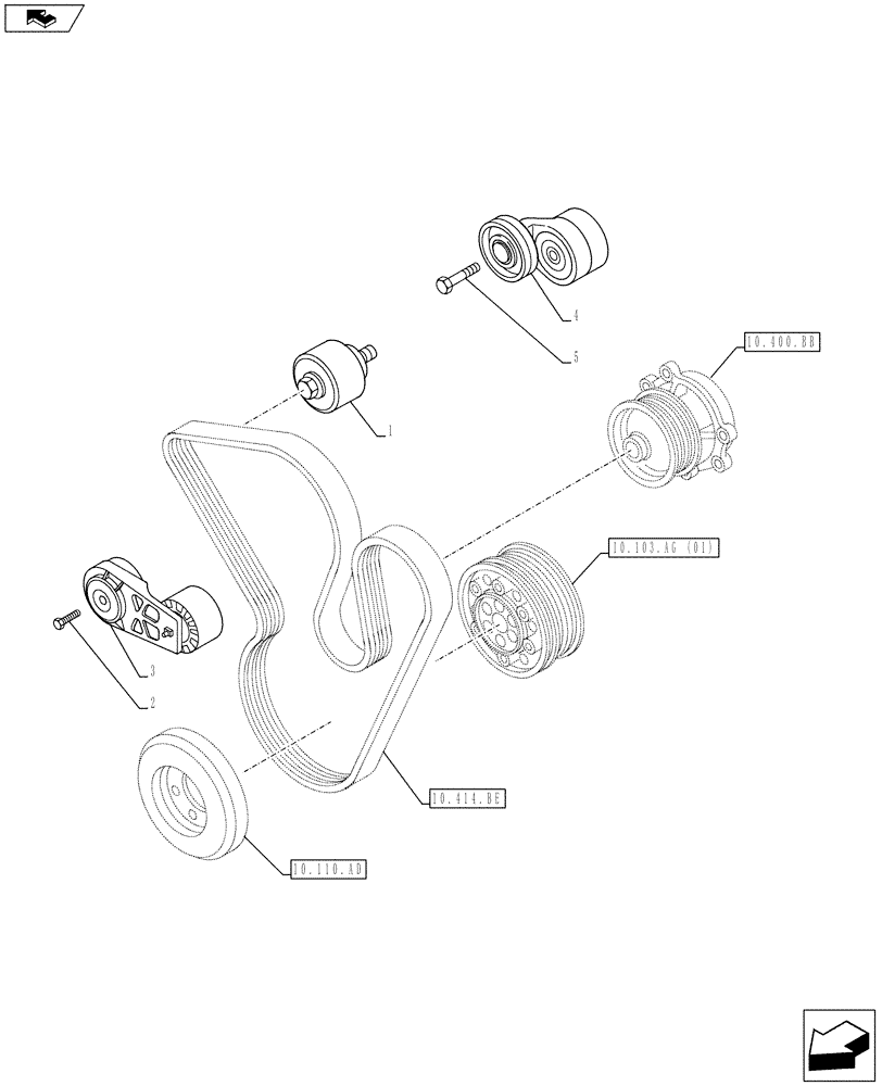 Схема запчастей Case IH F3BFE613E A003 - (10.414.AE) - PULLEY DRIVE (10) - ENGINE