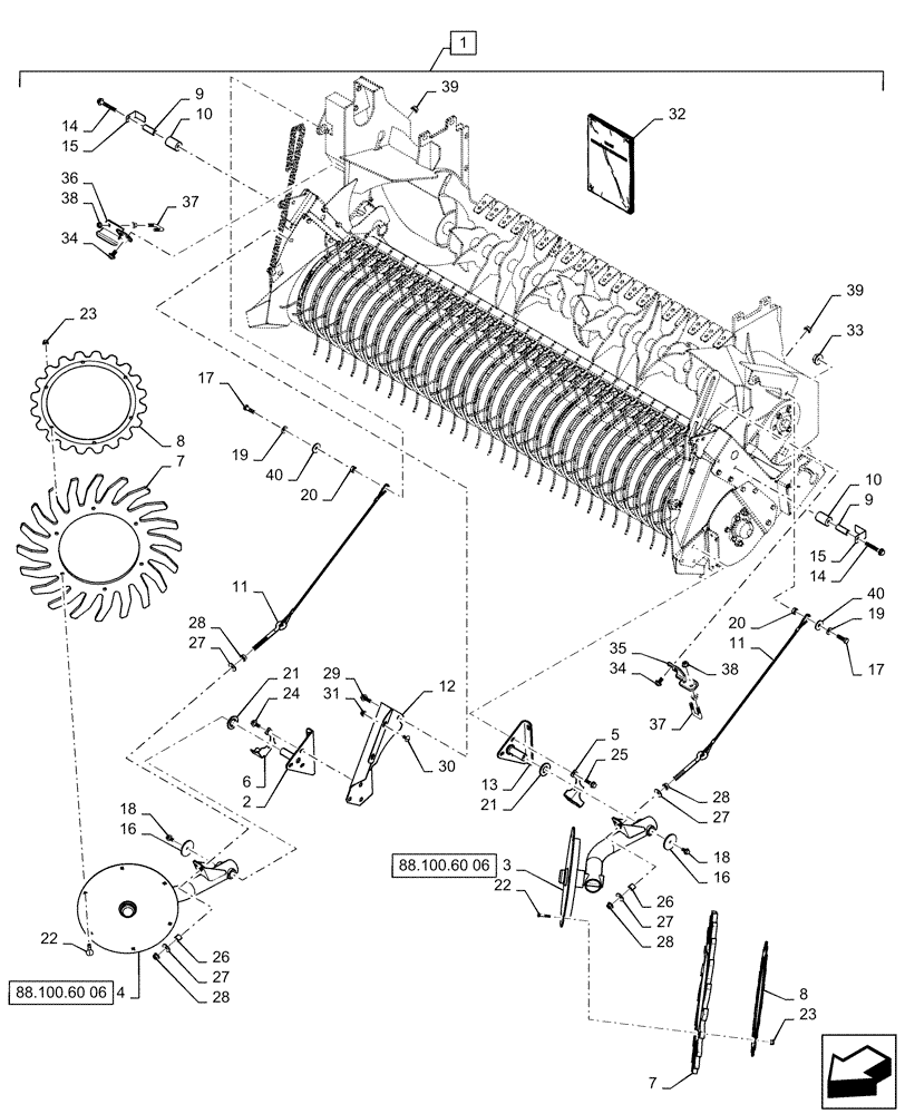 Схема запчастей Case IH RB565 - (88.100.60[05]) - DIA KIT, GATHERING WHEEL (88) - ACCESSORIES