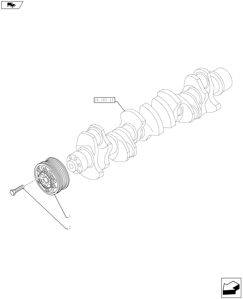 Схема запчастей Case IH F3BFE613E A003 - (10.103.AG[01]) - PULLEY DRIVE (10) - ENGINE