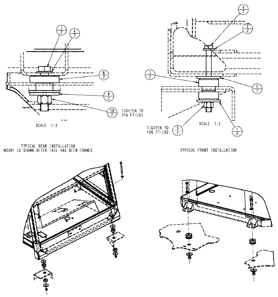 Схема запчастей Case IH SPX3310 - (02-002) - CAB MOUNTING GROUP Cab Exterior