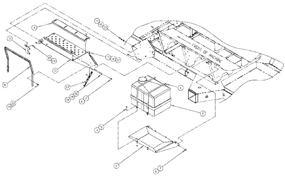 Схема запчастей Case IH 3185 - (09-026) - RINSE TANK & DECK ASSEMBLY, ELIPTICAL Liquid Plumbing