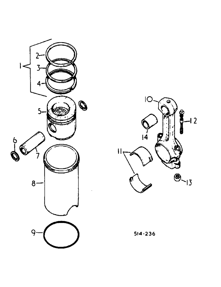 Схема запчастей Case IH 584 - (12-19) - CONNECTING ROD, PISTONS AND SLEEVE Power