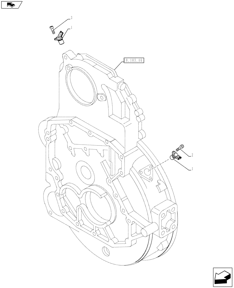 Схема запчастей Case IH F3BFE613E A015 - (55.015.AC) - ENGINE, SENSOR (55) - ELECTRICAL SYSTEMS