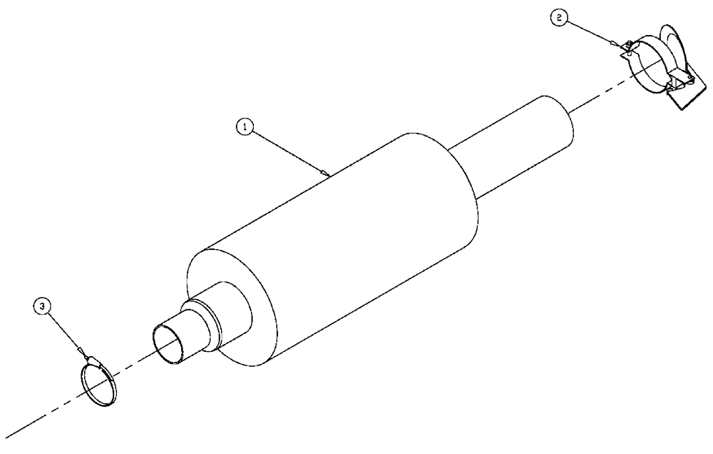 Схема запчастей Case IH 3185 - (03-036) - MUFFLER ASSEMBLY (01) - ENGINE