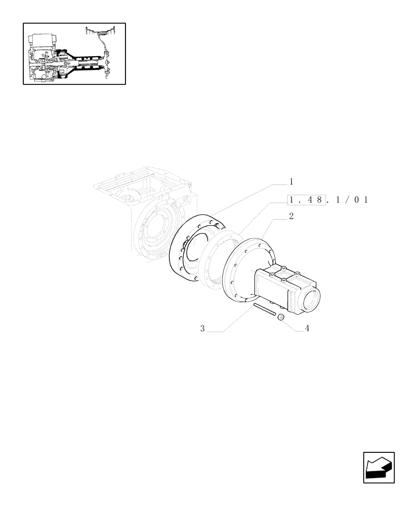 Схема запчастей Case IH MXU110 - (1.48.0/01) - (VAR.437) 98" LONG AXLE FOR STEEL DISK - SIDE REDUCTION UNIT (FINAL DRIVE) HOUSING AND COVERS (05) - REAR AXLE