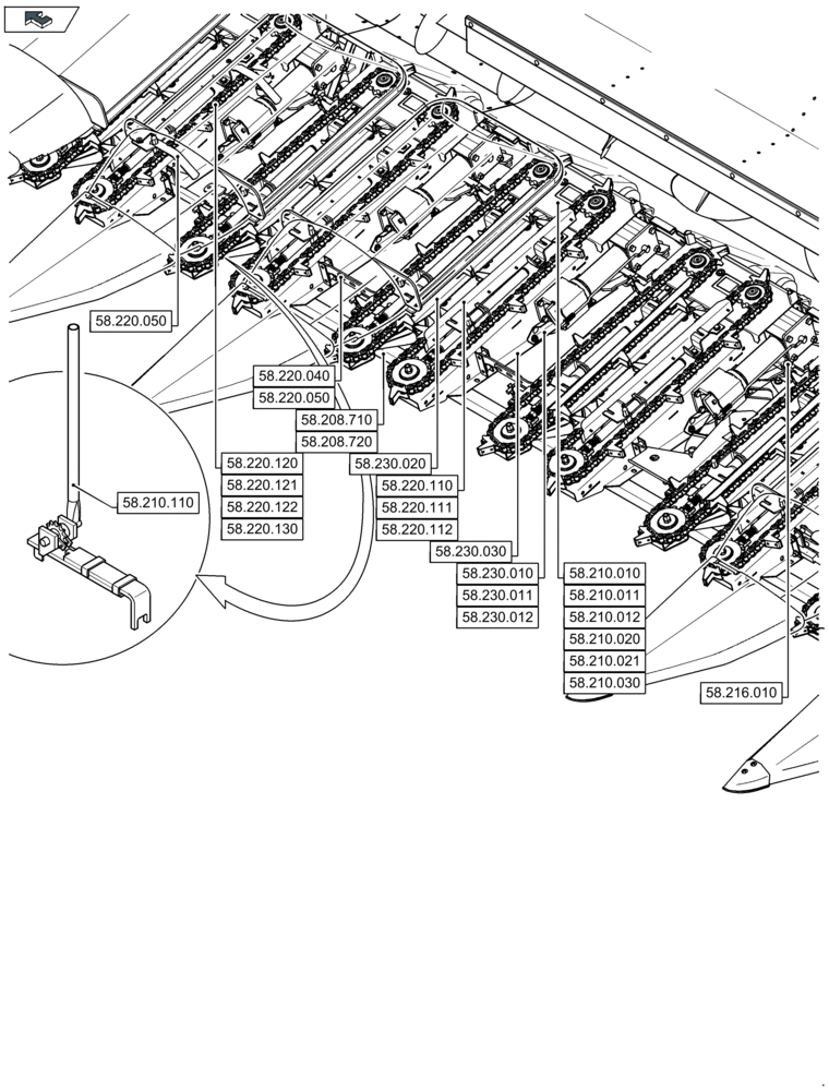 Схема запчастей Case IH 2608XF - (00.000.58[10]) - PICTORIAL INDEX - ATTACHMENTS/HEADERS (00) - GENERAL & PICTORIAL INDEX