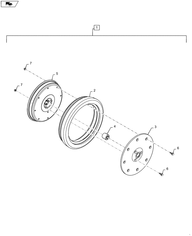 Схема запчастей Case IH 1255 - (79.105.AA[04]) - GAUGE WHEEL, NARROW (79) - PLANTING