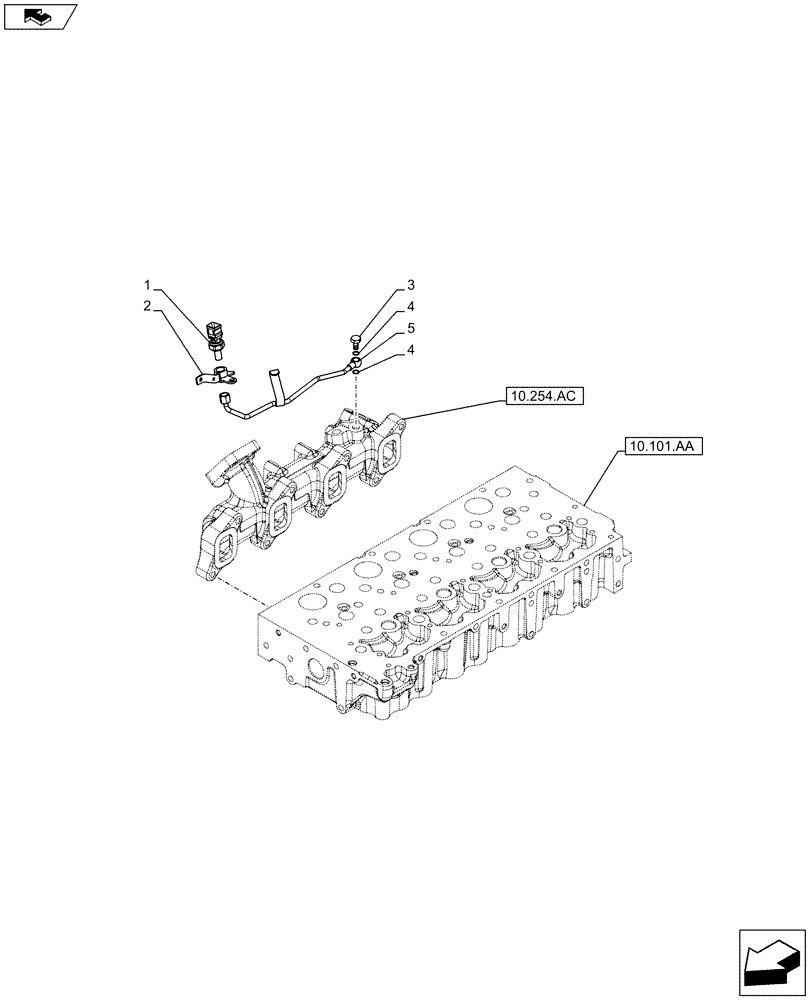 Схема запчастей Case IH F5DFL413H A009 - (55.014.AN) - EXHAUST MANIFOLD, SENSOR (55) - ELECTRICAL SYSTEMS