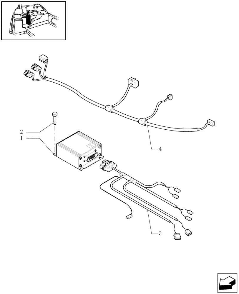 Схема запчастей Case IH MXU130 - (1.96.2/03[02]) - (VAR.633) 3 CONTROL VALVES WITH MECHANICAL JOYSTICK FOR LOADER (NA) - AUXILIARY CABLES (10) - OPERATORS PLATFORM/CAB