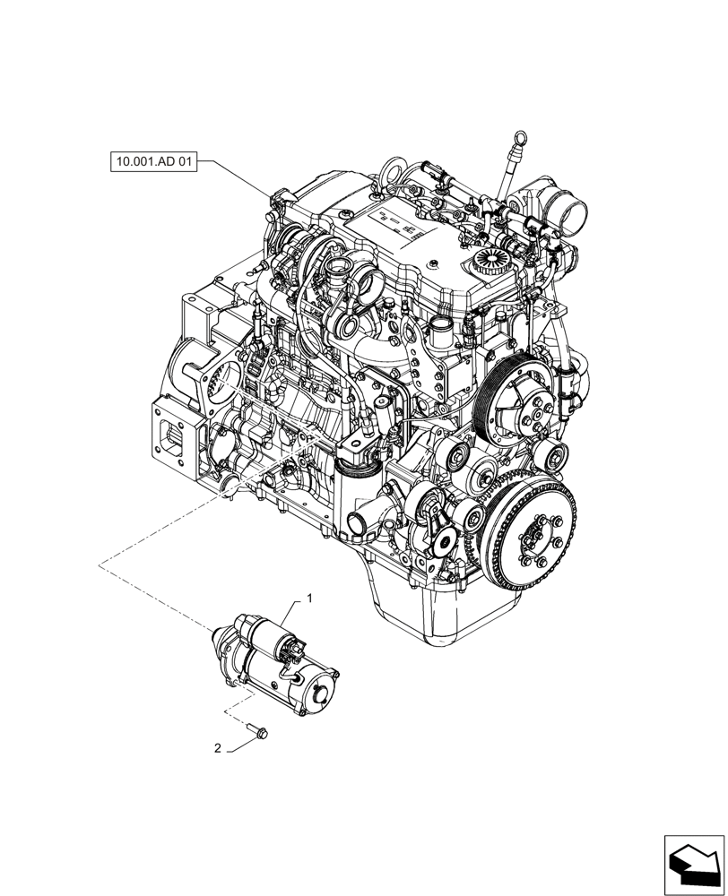 Схема запчастей Case IH F4HE0484D B101 - (55.201.AE) - STARTER MOTOR (55) - ELECTRICAL SYSTEMS