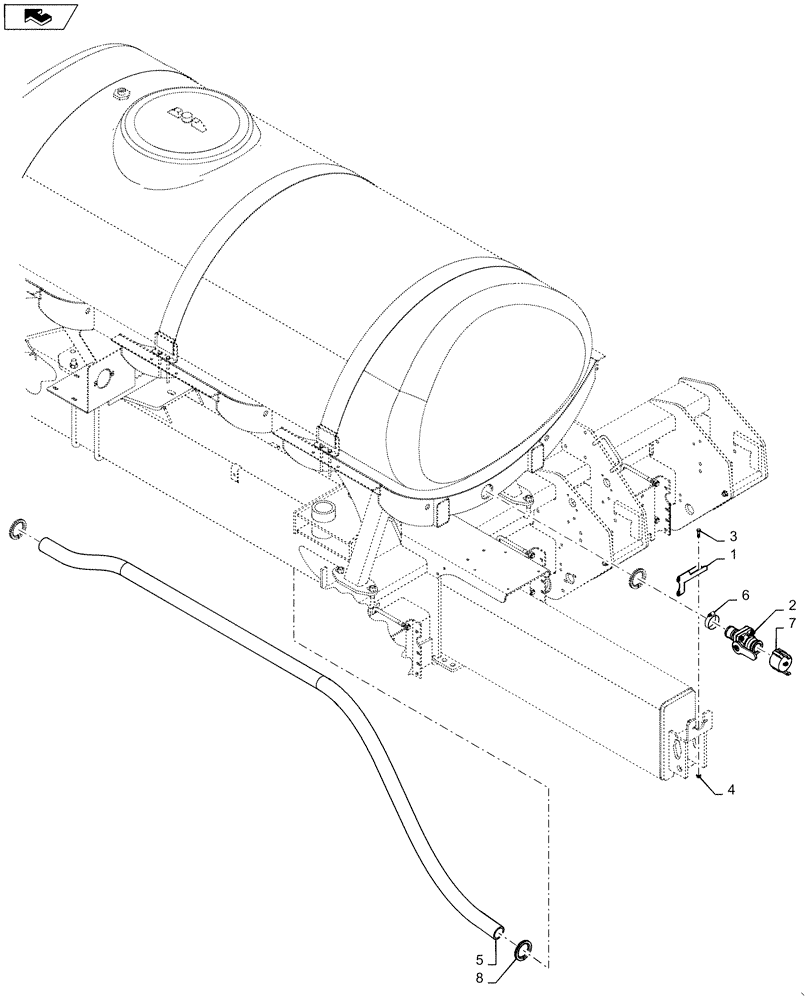 Схема запчастей Case IH 1255 - (63.100.AF[03]) - LIQUID FERTILIZER TANK QUICK FILL FOR 24 ROW (63) - CHEMICAL APPLICATORS