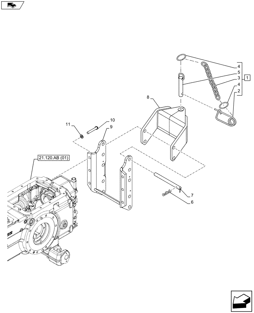 Схема запчастей Case IH FARMALL 95C - (37.106.AA[03]) - VAR - 334196 - TOWING EQUIPMENT (37) - HITCHES, DRAWBARS & IMPLEMENT COUPLINGS