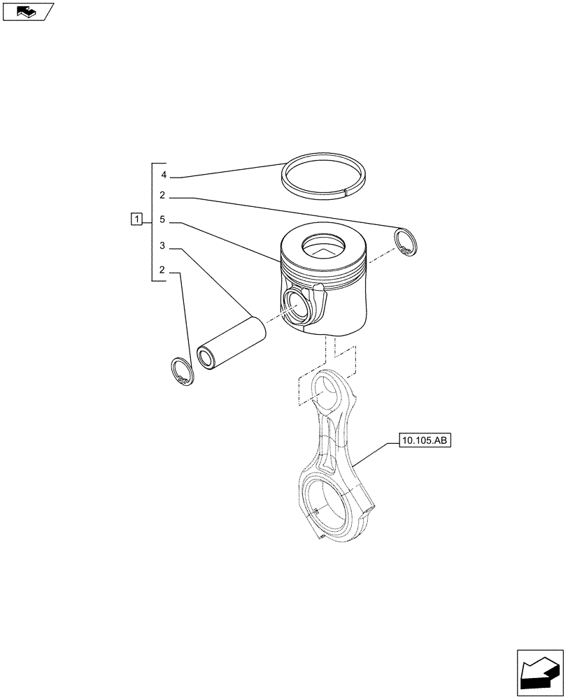 Схема запчастей Case IH F5DFL413H A009 - (10.105.AG) - PISTONS (10) - ENGINE