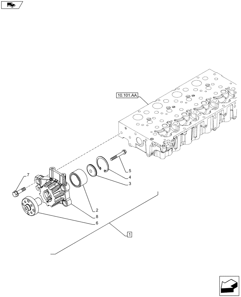 Схема запчастей Case IH F5DFL413H A009 - (10.414.AC) - FAN, SUPPORT (10) - ENGINE