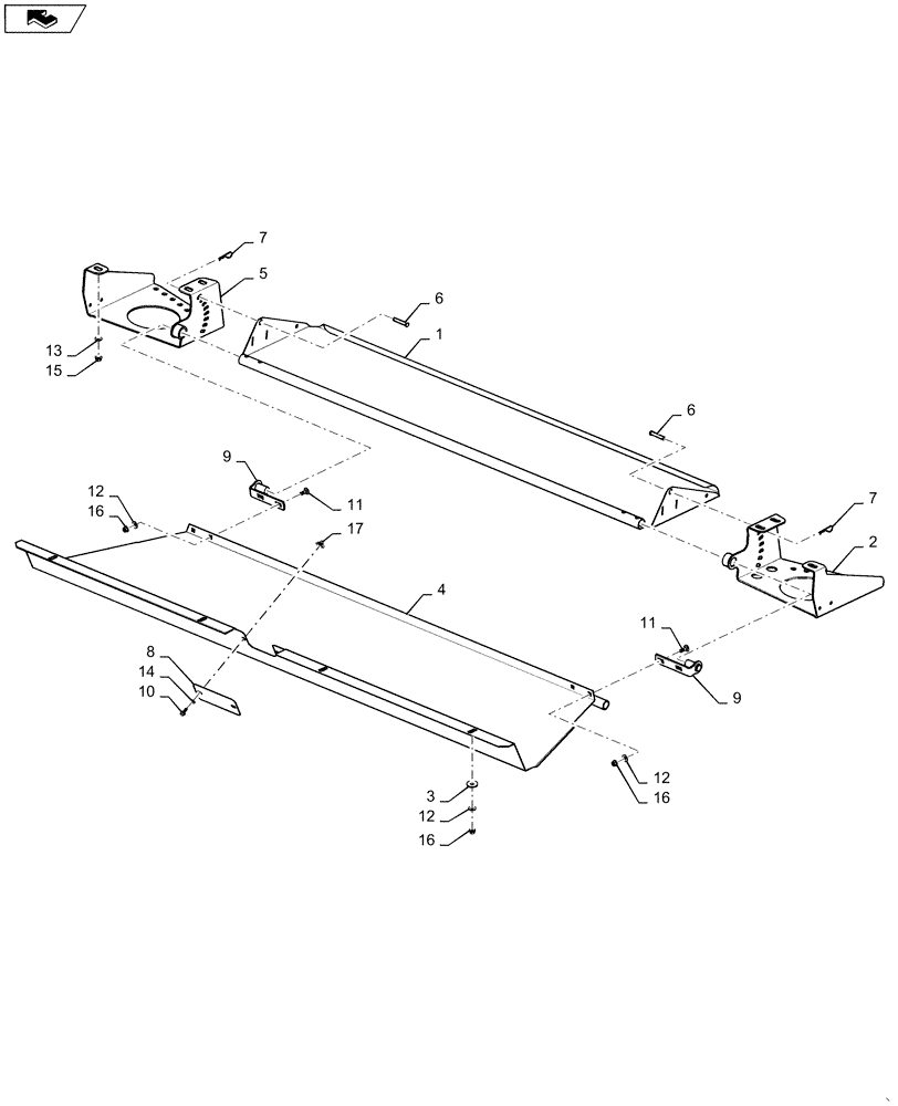 Схема запчастей Case IH WD2303 - (58.208.AA[02]) - HOOD, DEFLECTOR, WINDROW (58) - ATTACHMENTS/HEADERS