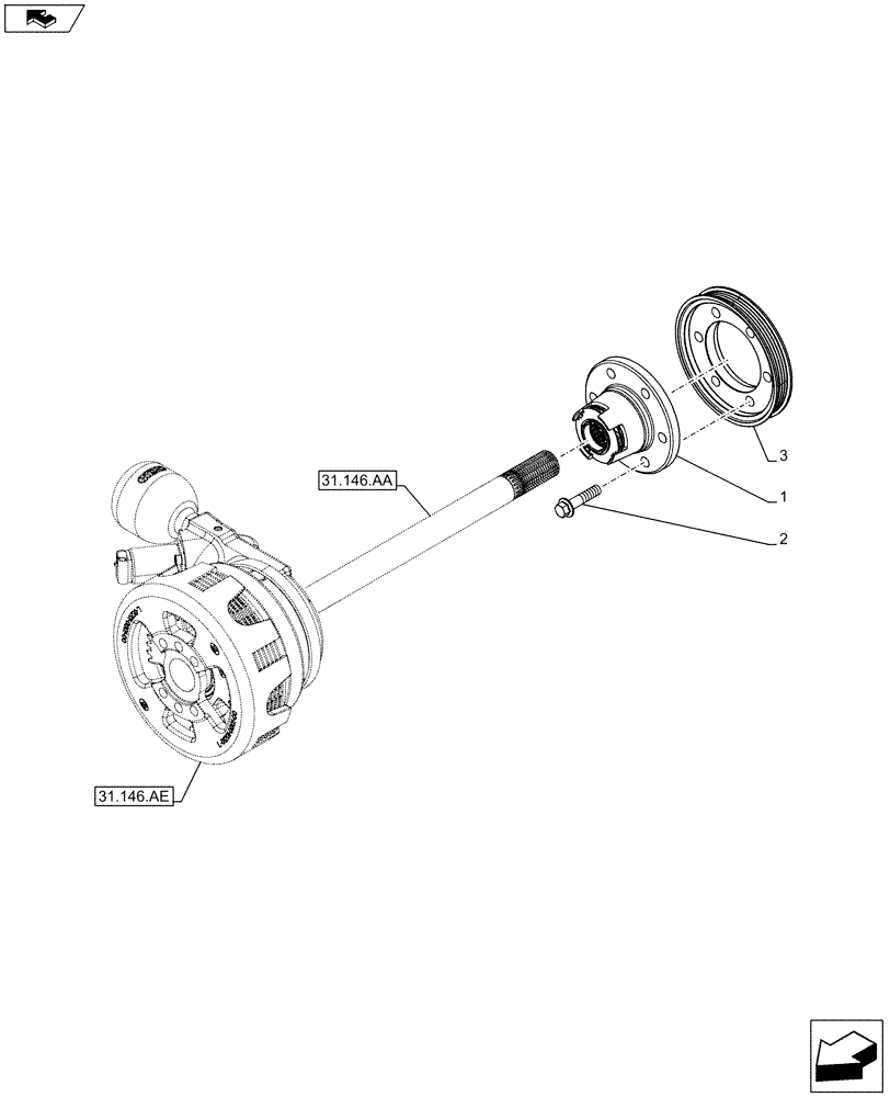 Схема запчастей Case IH FARMALL 85C - (31.146.AH) - VAR - 332789 - FRONT, PTO, ASSY, FLEXIBLE COUPLING, ASSY (31) - IMPLEMENT POWER TAKE OFF