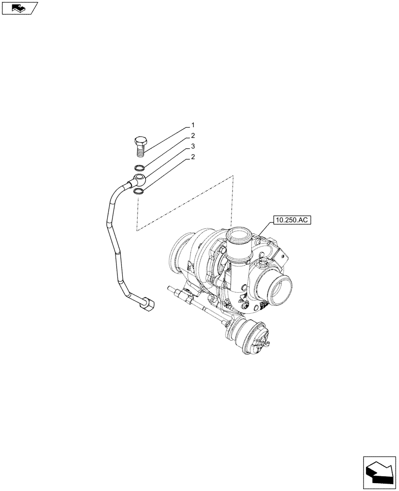 Схема запчастей Case IH F5DFL413H A009 - (10.250.AD) - TURBOCHARGER, SUPPLY LINE (10) - ENGINE