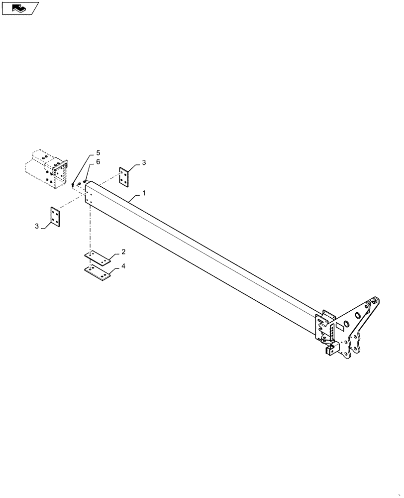 Схема запчастей Case IH 1255 - (39.110.AB[02]) - INNER HITCH 24 ROW FOR DRAWBAR HITCH (39) - FRAMES AND BALLASTING