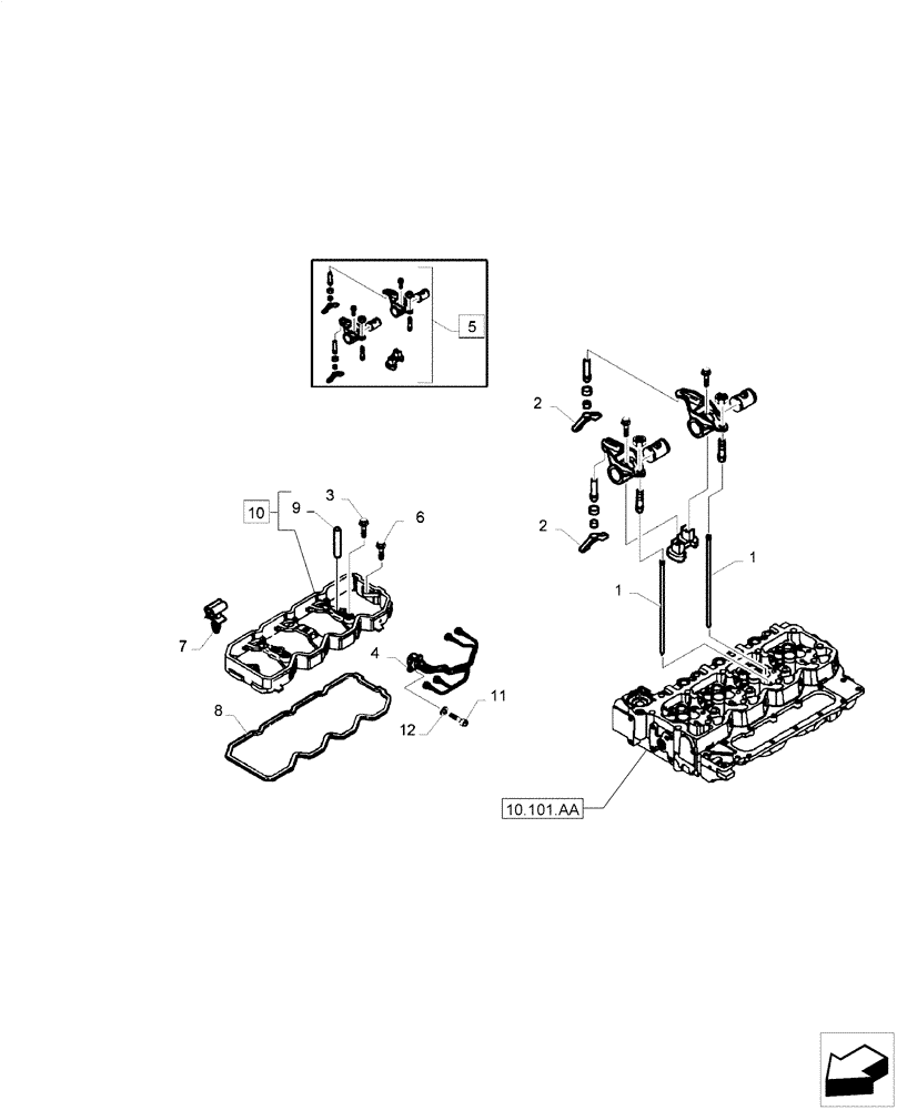 Схема запчастей Case IH F4HE0484D B101 - (10.106.AO) - ROCKER ARM (10) - ENGINE