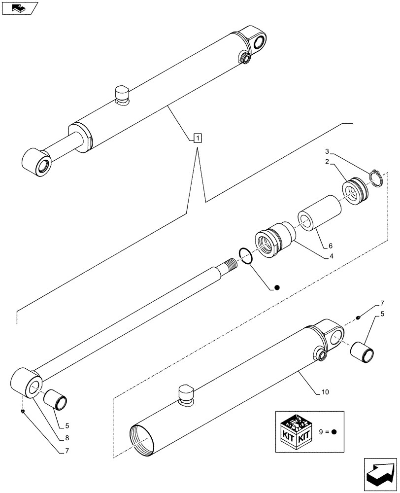 Схема запчастей Case IH FARMALL 95C - (35.701.CB[02]) - VAR - 334490, 335490 - LIFT CYLINDER, COMPONENTS (35) - HYDRAULIC SYSTEMS