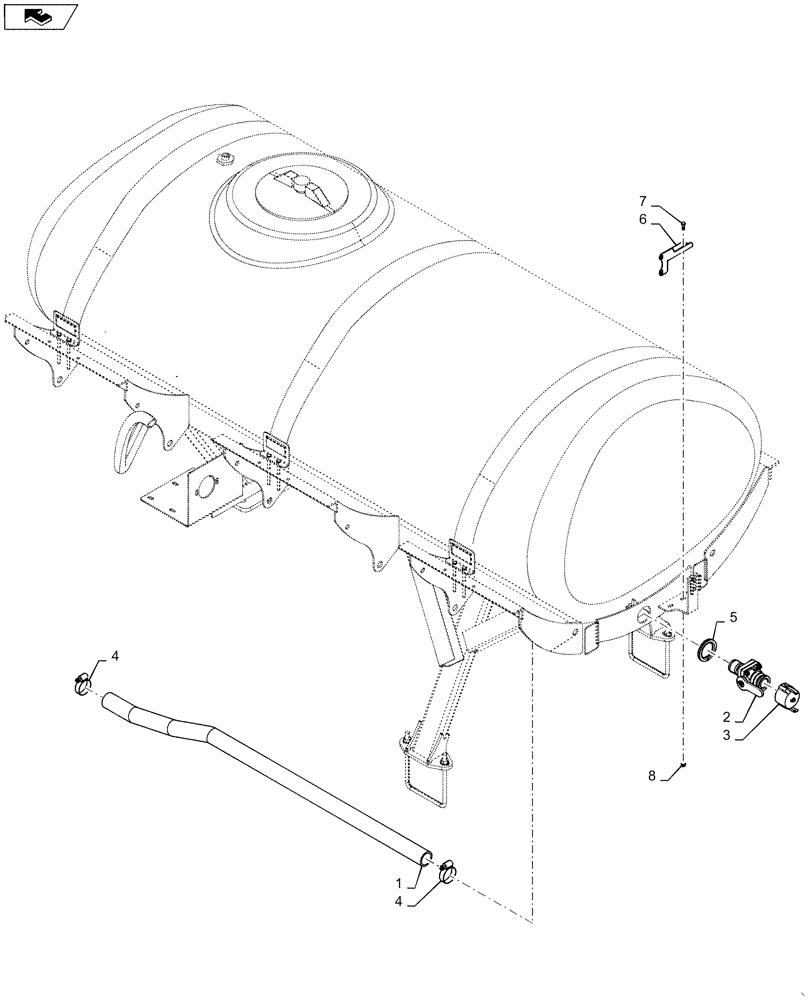 Схема запчастей Case IH 1255 - (63.100.AF[03]) - LIQUID FERTILIZER TANK QUICK FILL FOR 16 ROW (63) - CHEMICAL APPLICATORS