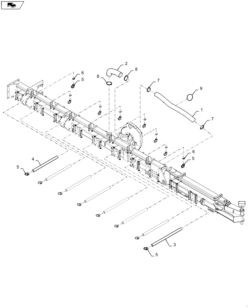 Схема запчастей Case IH 1255 - (79.103.AA[04]) - VACUUM DELIVERY HOSES RIGHT FOR 24 ROW (79) - PLANTING