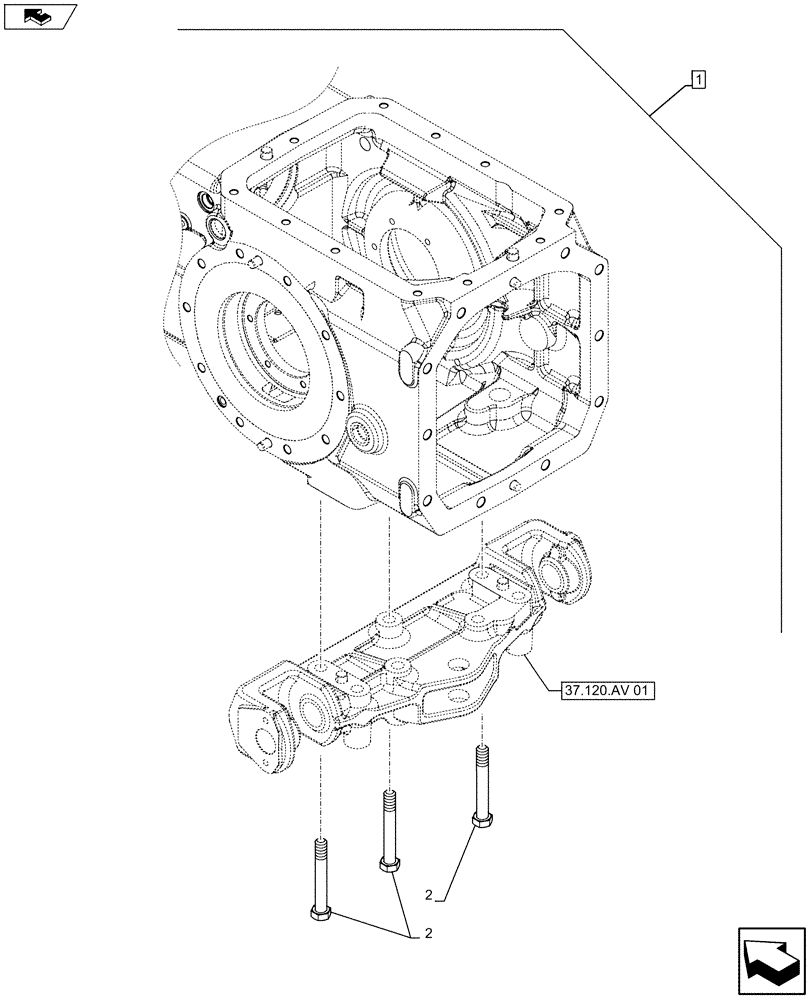 Схема запчастей Case IH FARMALL 115U - (88.037.AA[14]) - DIA KIT - SWINGING DRAWBAR W/33MM HOLE - ISO (88) - ACCESSORIES