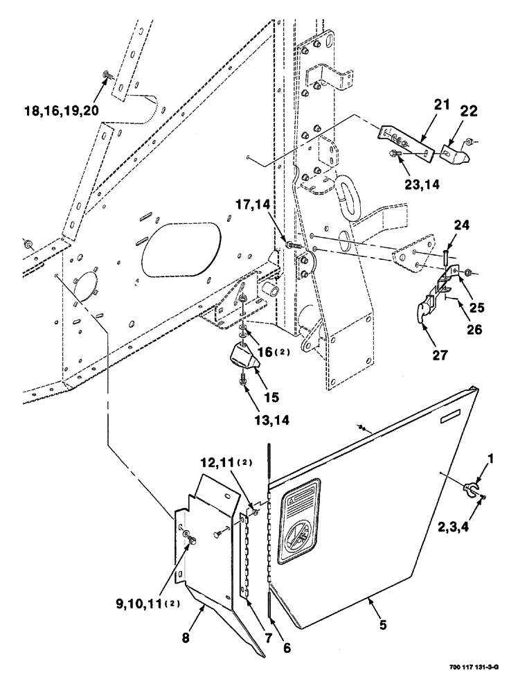 Схема запчастей Case IH 8420 - (07-14) - SHIELDS ASSEMBLY (LOWER LEFT) (12) - MAIN FRAME