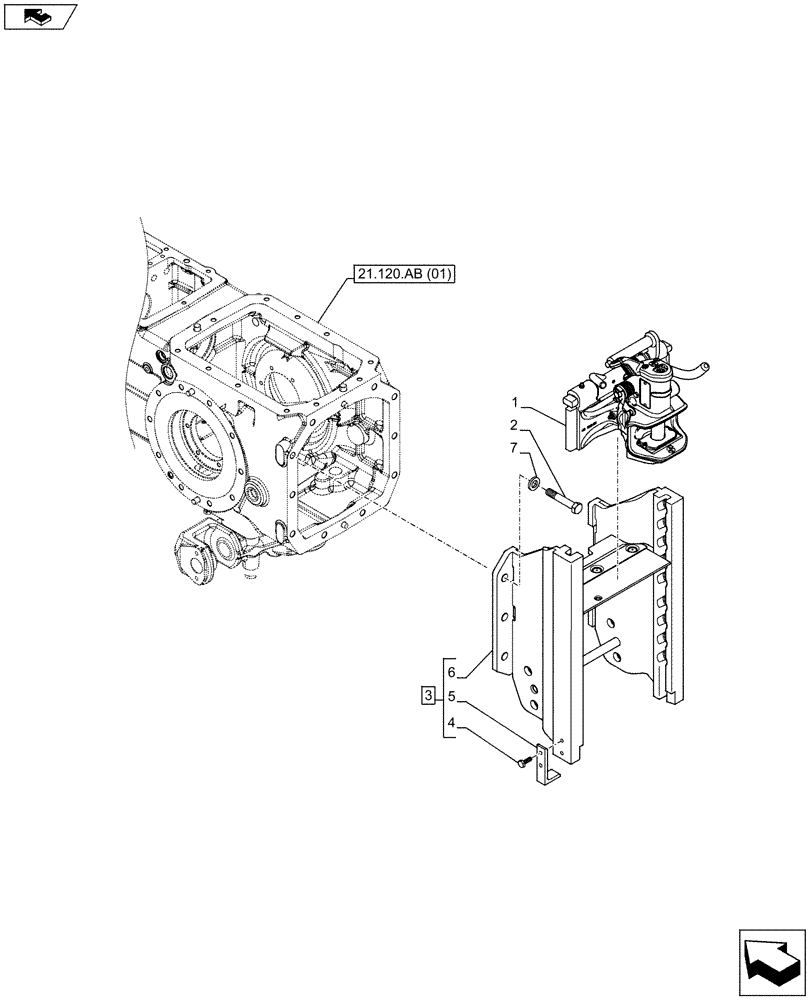 Схема запчастей Case IH FARMALL 105C - (37.106.AA[07]) - VAR - 330772, 334203 - TOWING EQUIPMENT (37) - HITCHES, DRAWBARS & IMPLEMENT COUPLINGS