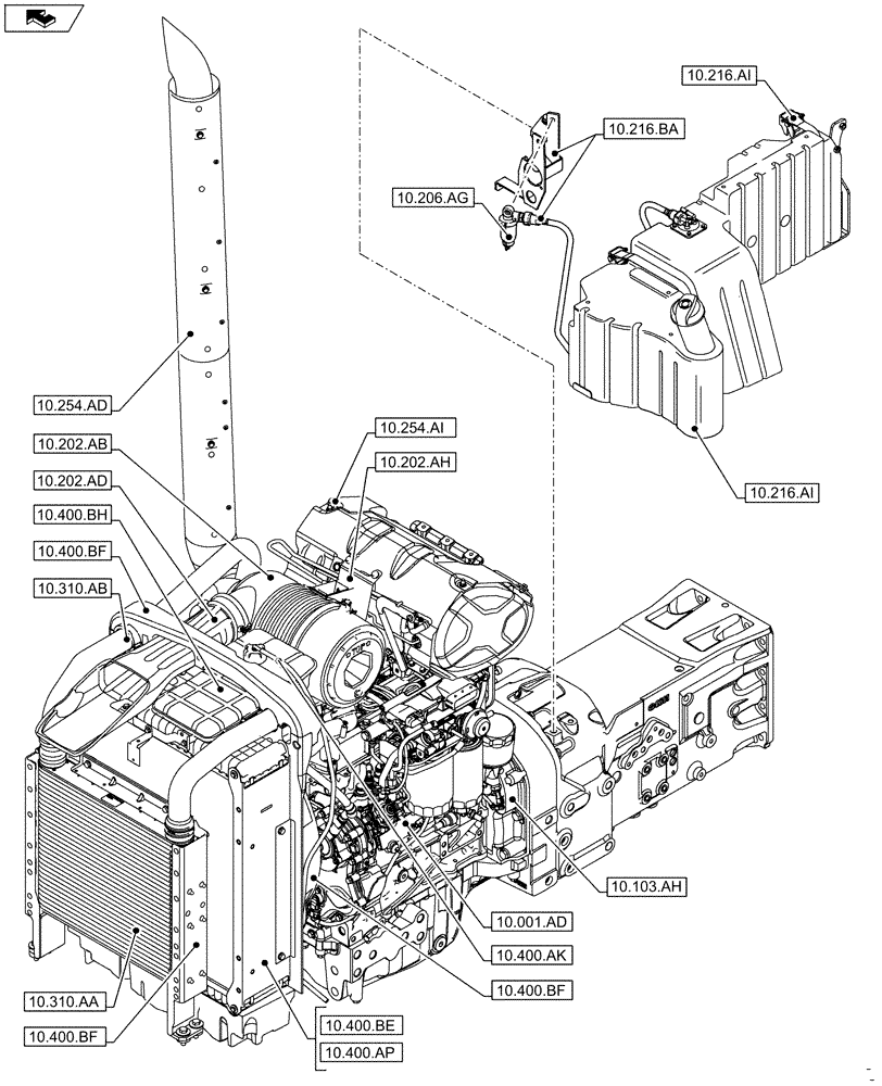 Схема запчастей Case IH FARMALL 95C - (10.000.00[03]) - SECTION INDEX - ENGINE (10) - ENGINE